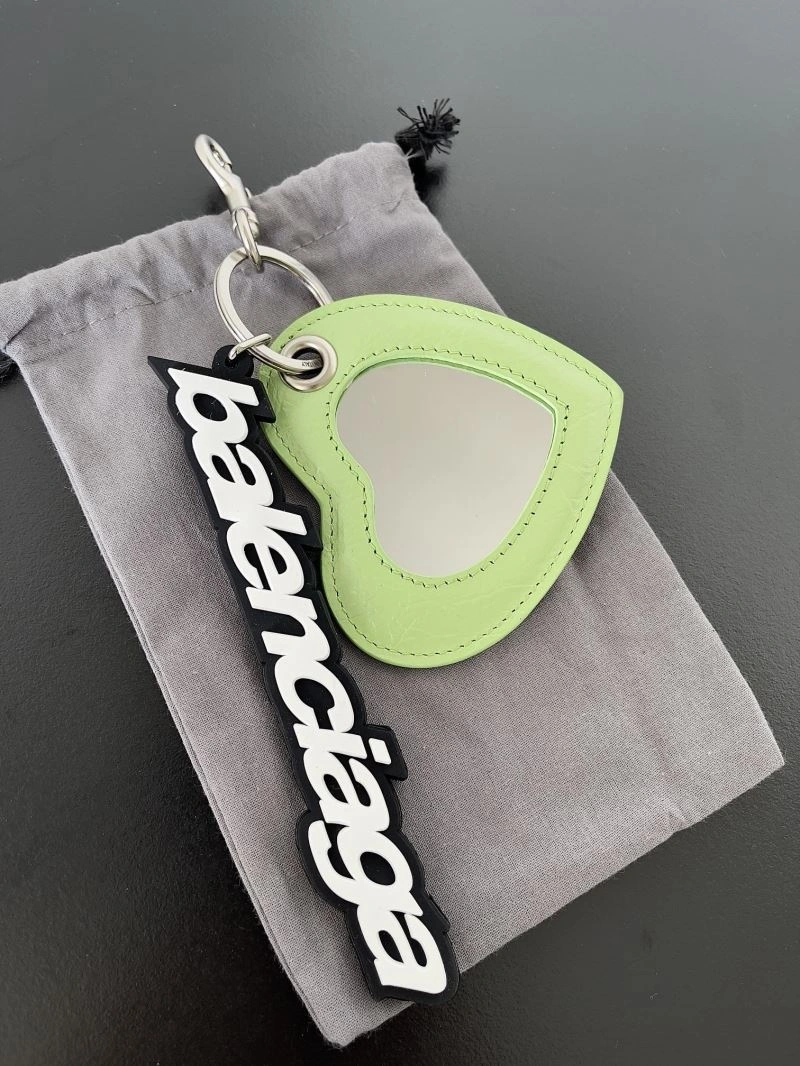 Balenciaga Sheepskin Heart Mirror Pendant Keychain ZipUp 69938
