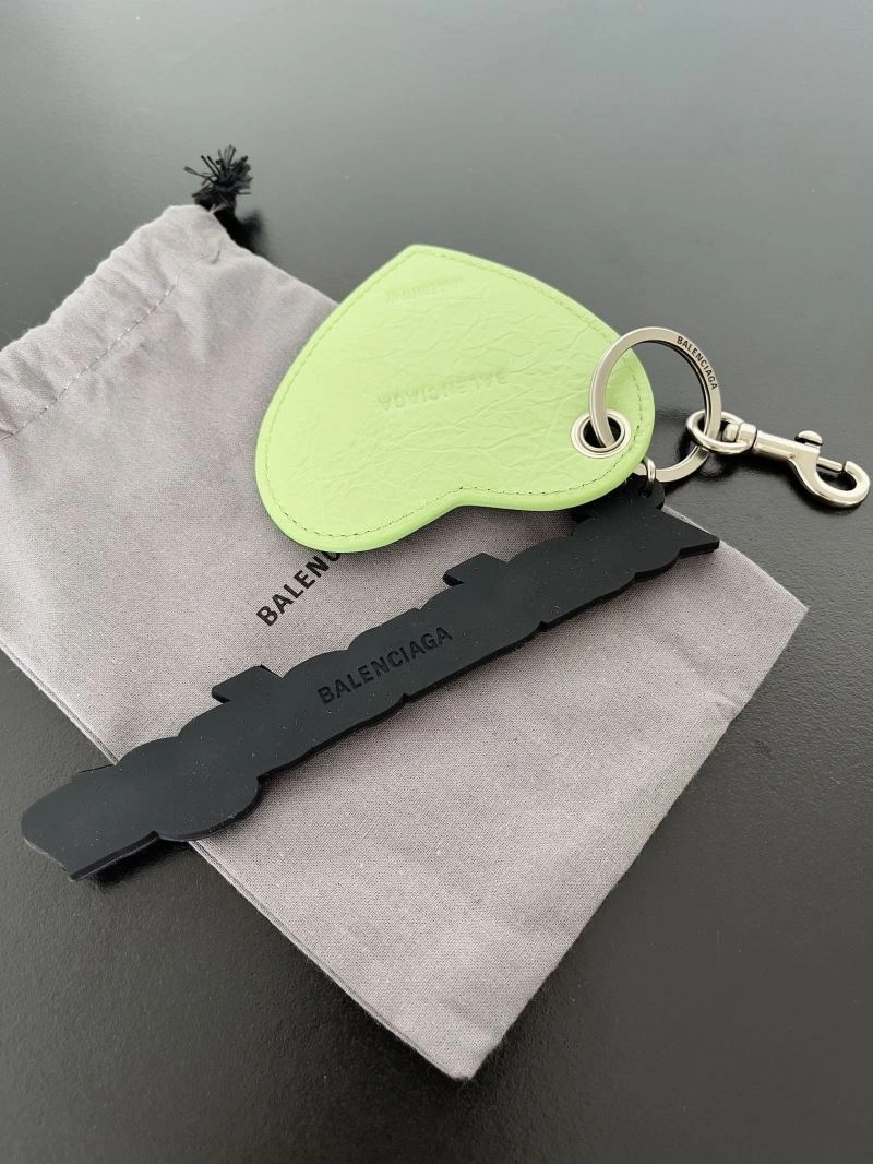 Balenciaga Sheepskin Heart Mirror Pendant Keychain ZipUp 69938