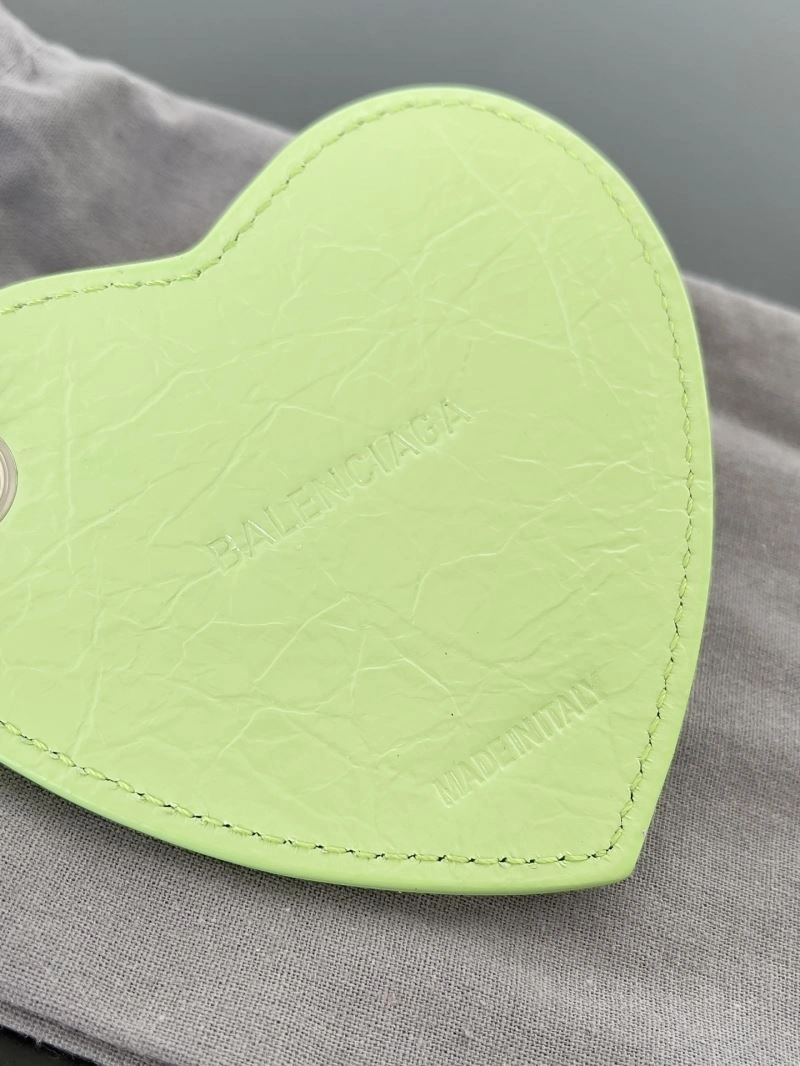 Balenciaga Sheepskin Heart Mirror Pendant Keychain ZipUp 69938