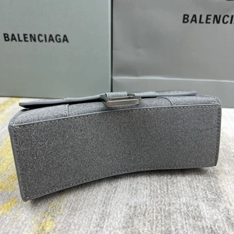 Balenciaga Shiny Gray Hourglass Bag -  Curved Design StreetReady 78743