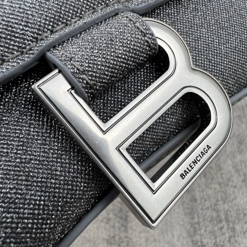 Balenciaga Shiny Gray Hourglass Bag -  Curved Design StreetReady 78743