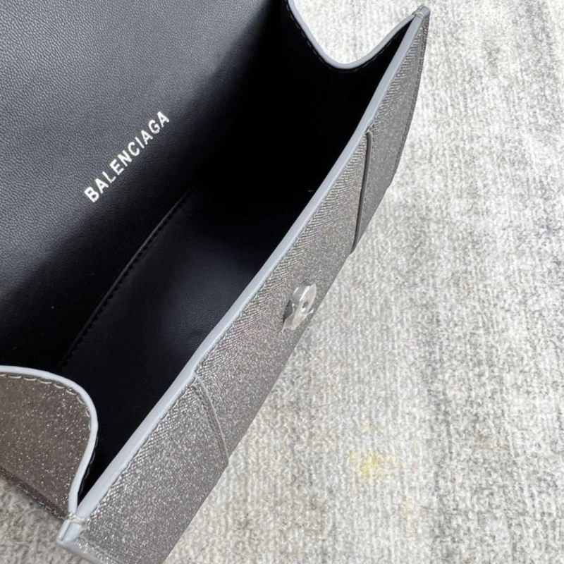 Balenciaga Shiny Gray Hourglass Bag -  Curved Design StreetReady 78743