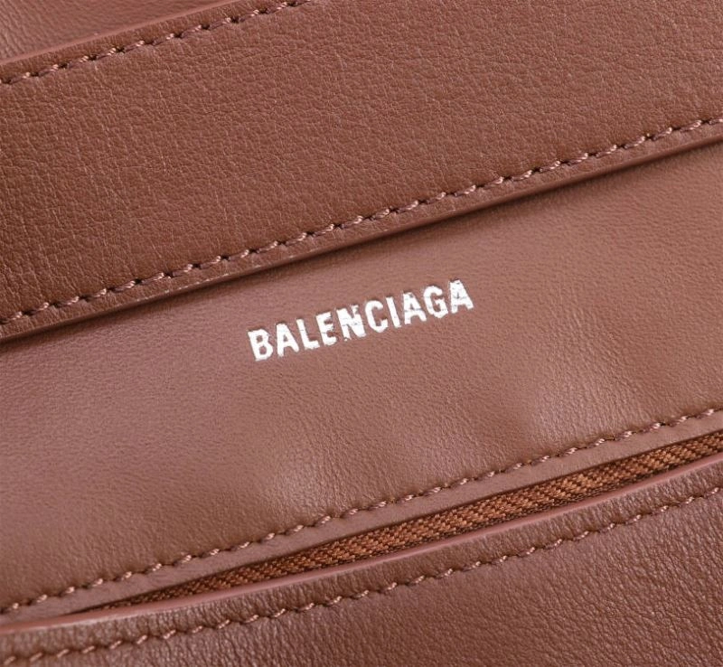 Soft Balenciaga Signature Hourglass Caramel Bag with B-Pull Ring 75299