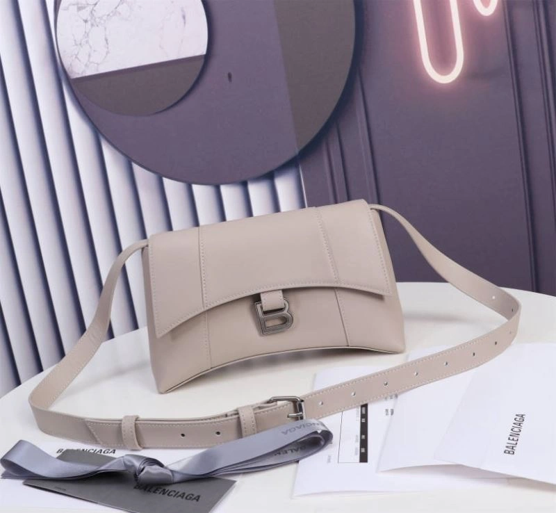 Durable Balenciaga Signature Hourglass Mini Bag - Smooth Gray Cowhide 75311