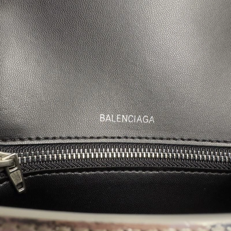 Balenciaga Silver Buckle Crocodile Hourglass Handbag - S Size Flexible 69970