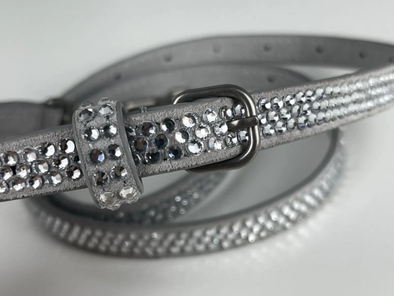 Neat Balenciaga Silver Rhinestone Hourglass Bag with Lambskin Interior 72597