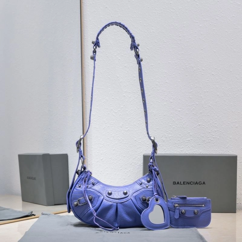 Bright Balenciaga Small Purple Crescent Bag - 26cm 72742