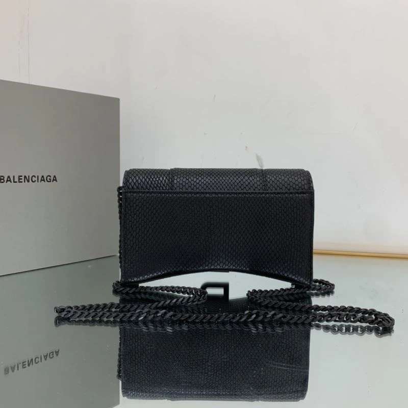 Balenciaga Snake Pattern Hourglass Chain Bag - Iconic Black Buckle Elegant 78630