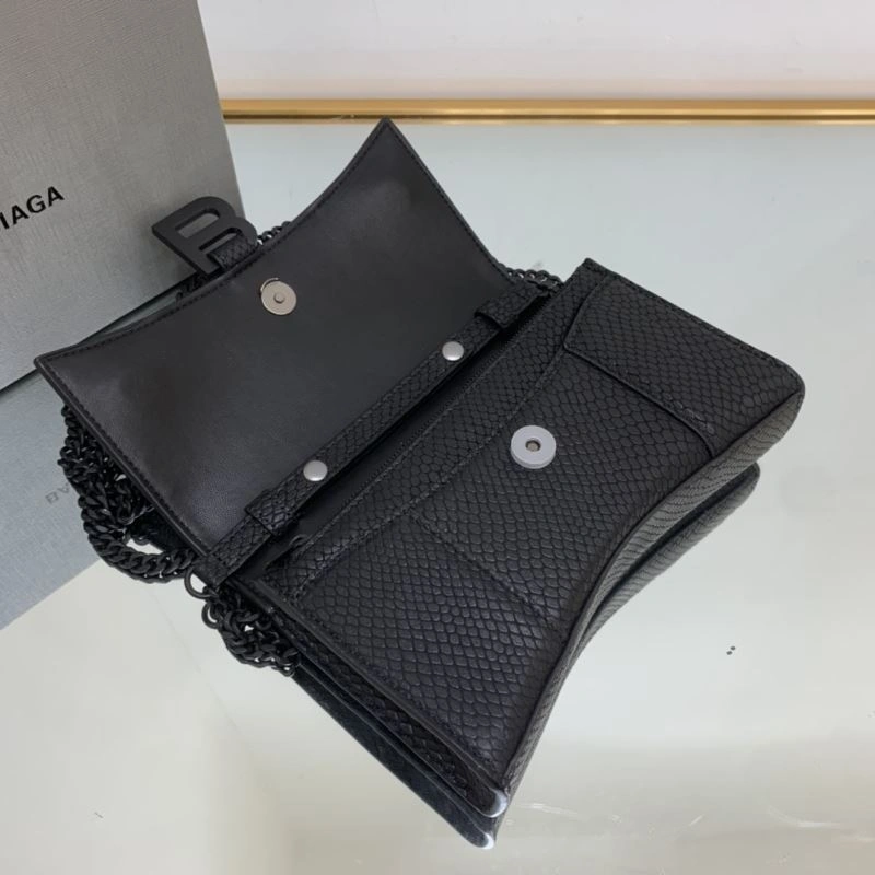 Balenciaga Snake Pattern Hourglass Chain Bag - Iconic Black Buckle Elegant 78630