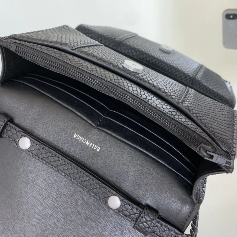 Balenciaga Snake Pattern Hourglass Chain Bag - Iconic Black Buckle Elegant 78630