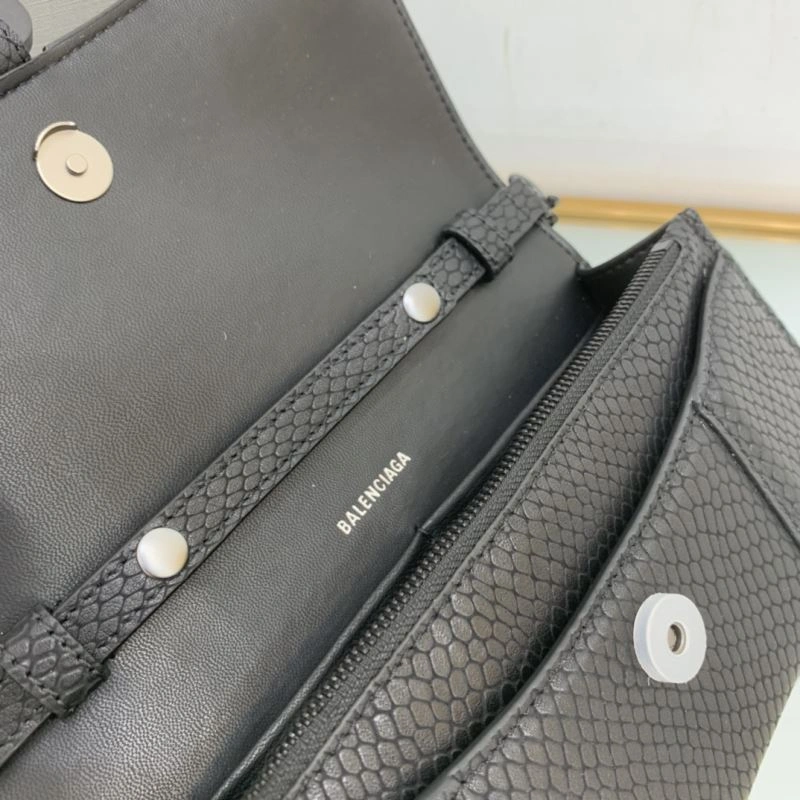 Balenciaga Snake Pattern Hourglass Chain Bag - Iconic Black Buckle Elegant 78630