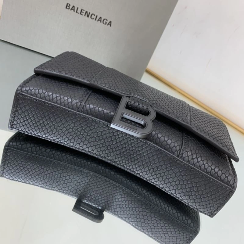 Balenciaga Snake Pattern Hourglass Chain Bag - Iconic Black Buckle Elegant 78630