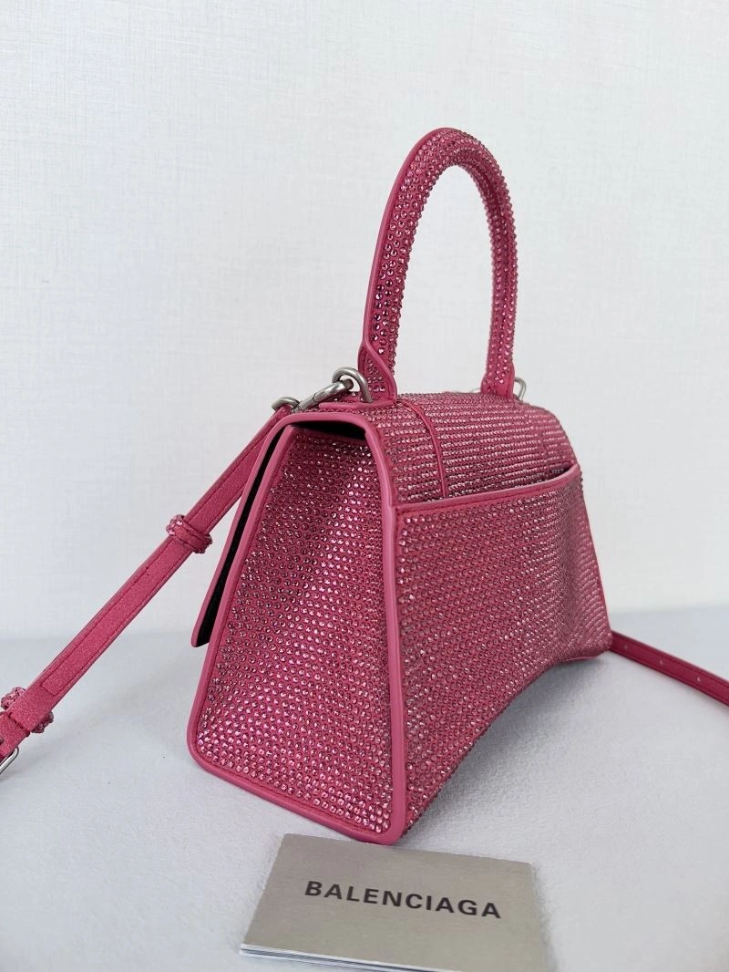 Sporty Balenciaga Sparkling Hourglass Diamond-Studded Handbag 66983