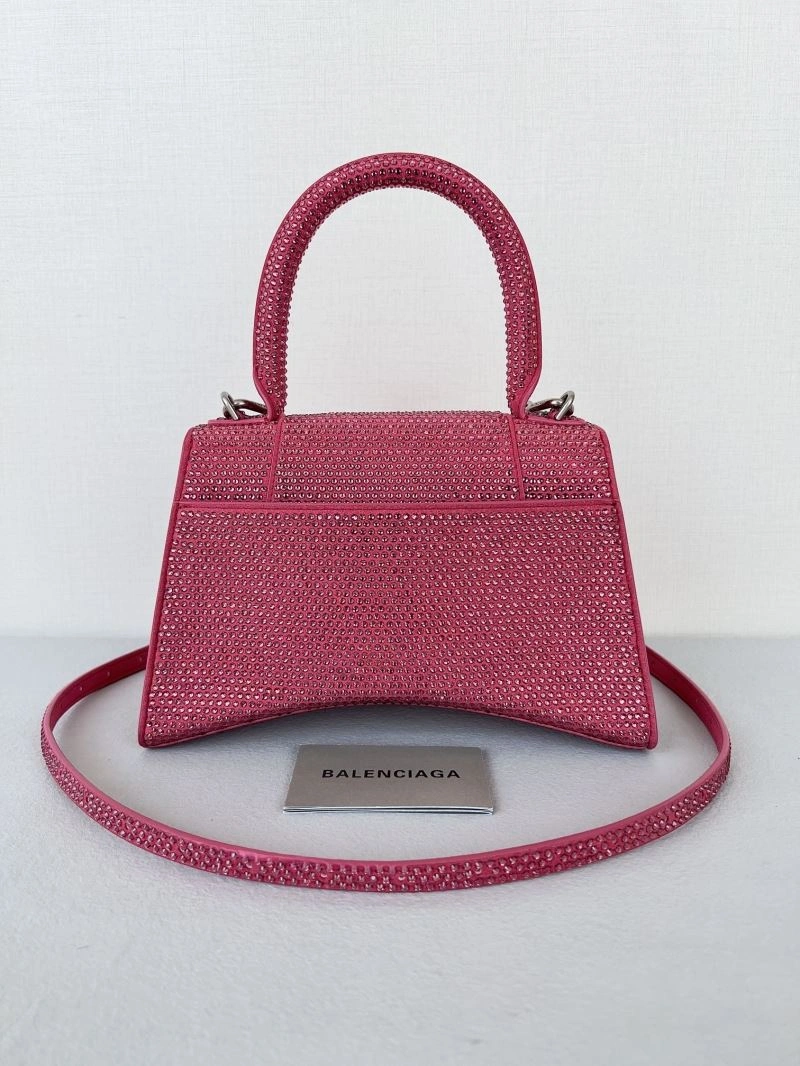 Sporty Balenciaga Sparkling Hourglass Diamond-Studded Handbag 66983