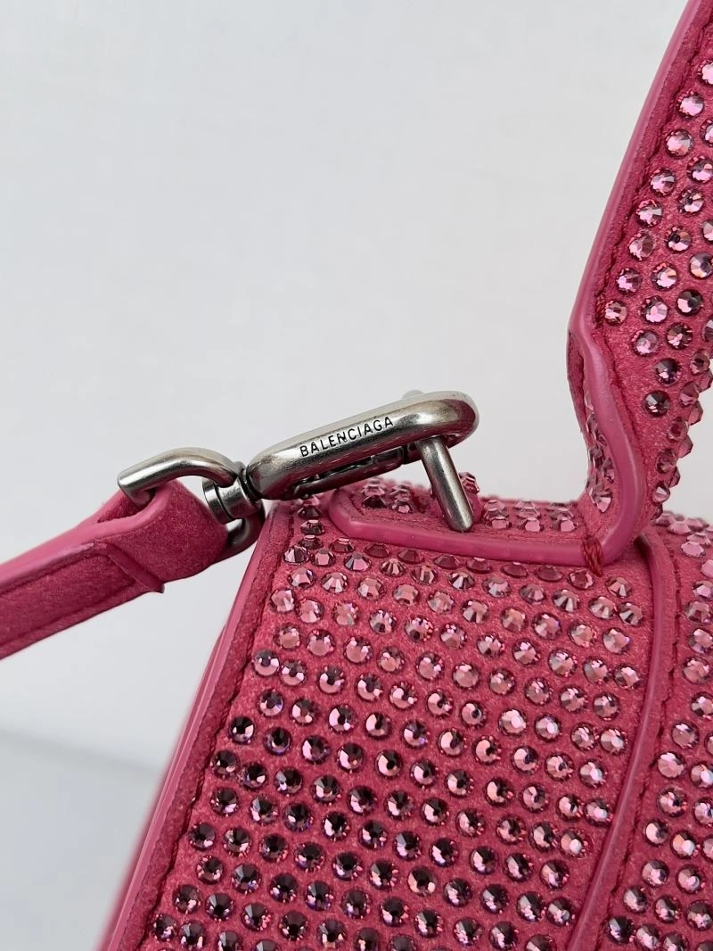 Sporty Balenciaga Sparkling Hourglass Diamond-Studded Handbag 66983