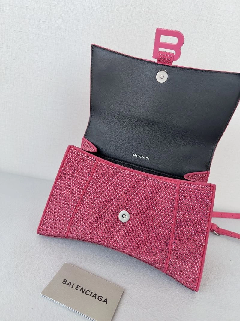 Sporty Balenciaga Sparkling Hourglass Diamond-Studded Handbag 66983