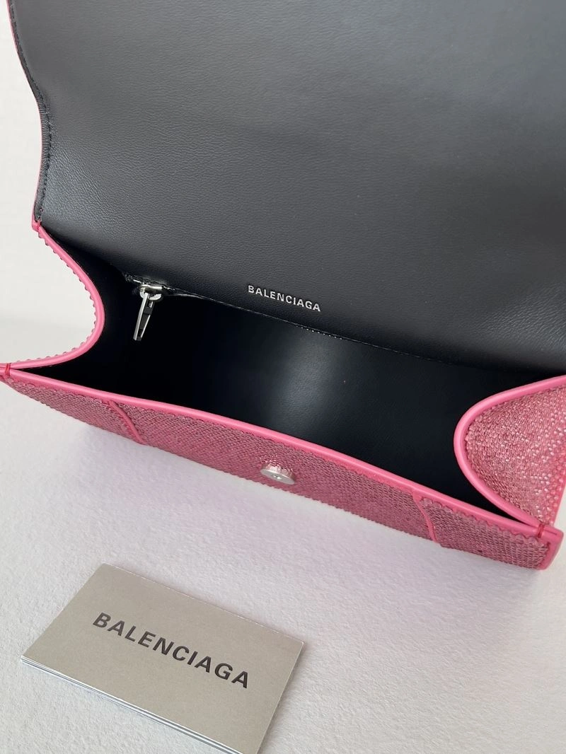 Sporty Balenciaga Sparkling Hourglass Diamond-Studded Handbag 66983