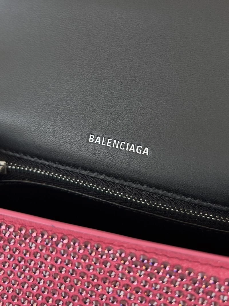 Sporty Balenciaga Sparkling Hourglass Diamond-Studded Handbag 66983
