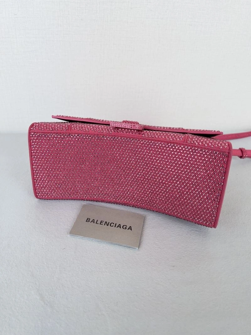 Sporty Balenciaga Sparkling Hourglass Diamond-Studded Handbag 66983