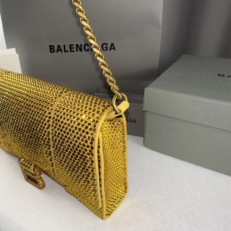 Packable Balenciaga Sparkling Rhinestone Hourglass Chain Bag - Limited Edition 75302