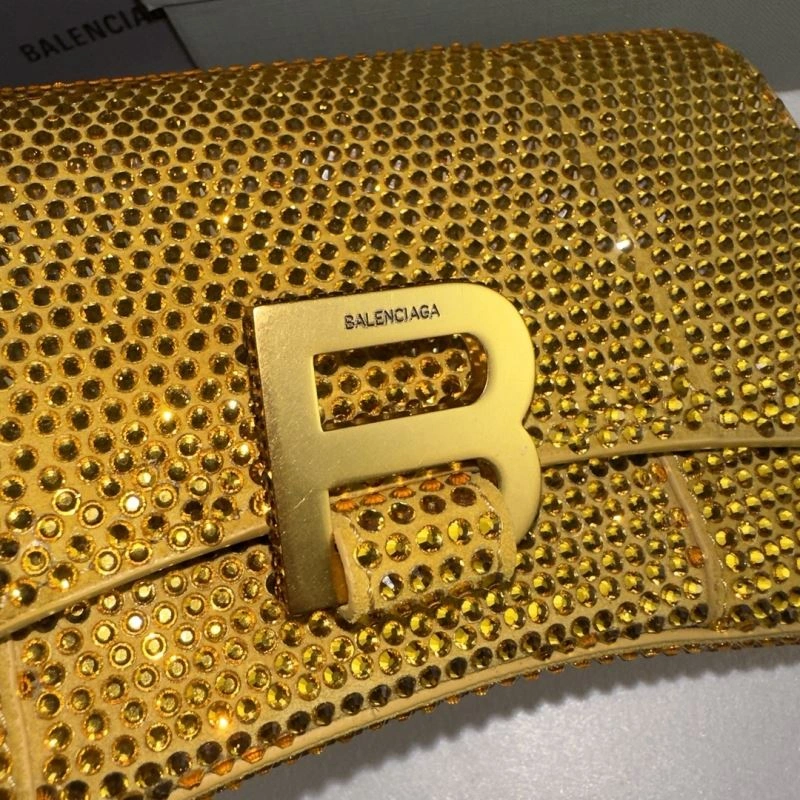 Packable Balenciaga Sparkling Rhinestone Hourglass Chain Bag - Limited Edition 75302