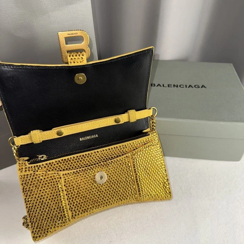 Packable Balenciaga Sparkling Rhinestone Hourglass Chain Bag - Limited Edition 75302
