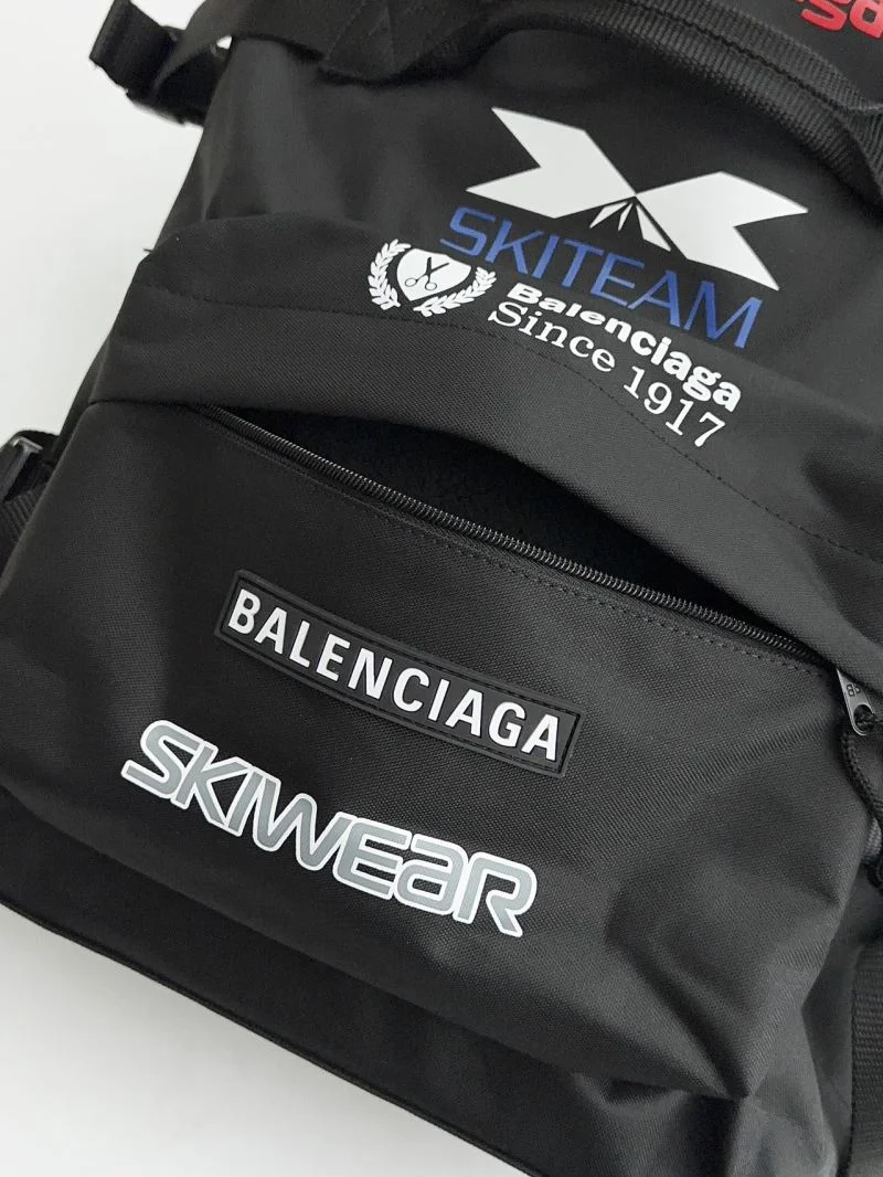 Balenciaga Sponsor Black Nylon Art Print Backpack OnTrend 38327