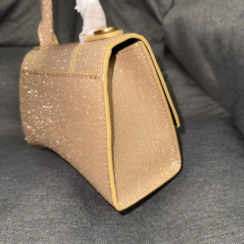 Sleek Balenciaga Starry Gold XS Shiny Hourglass Bag -  Chic 69978