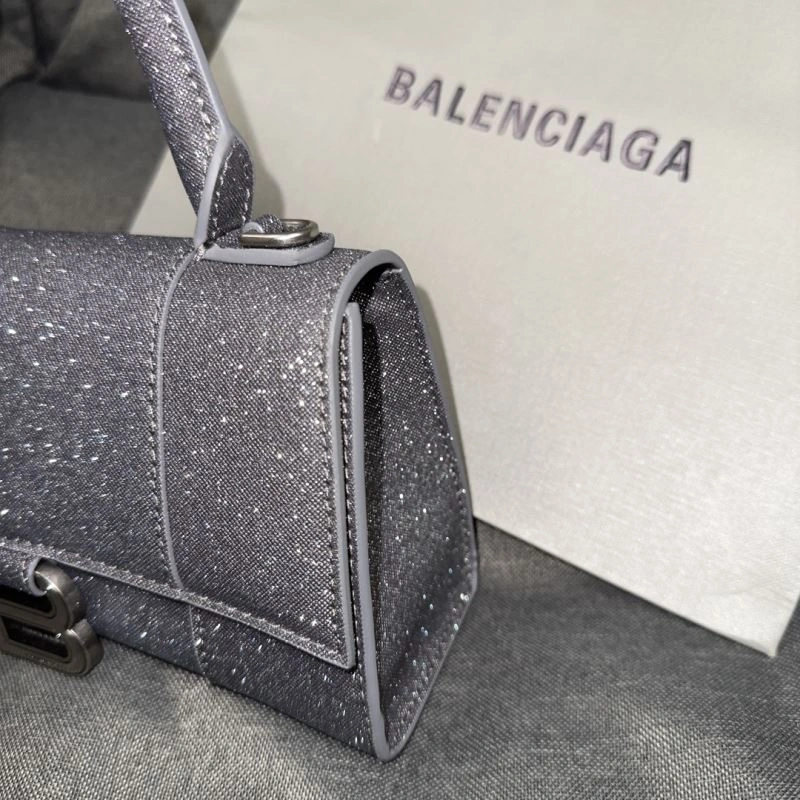 Balenciaga Starry Gray Mini Hourglass Bag with Metallic Detail Classic 70060