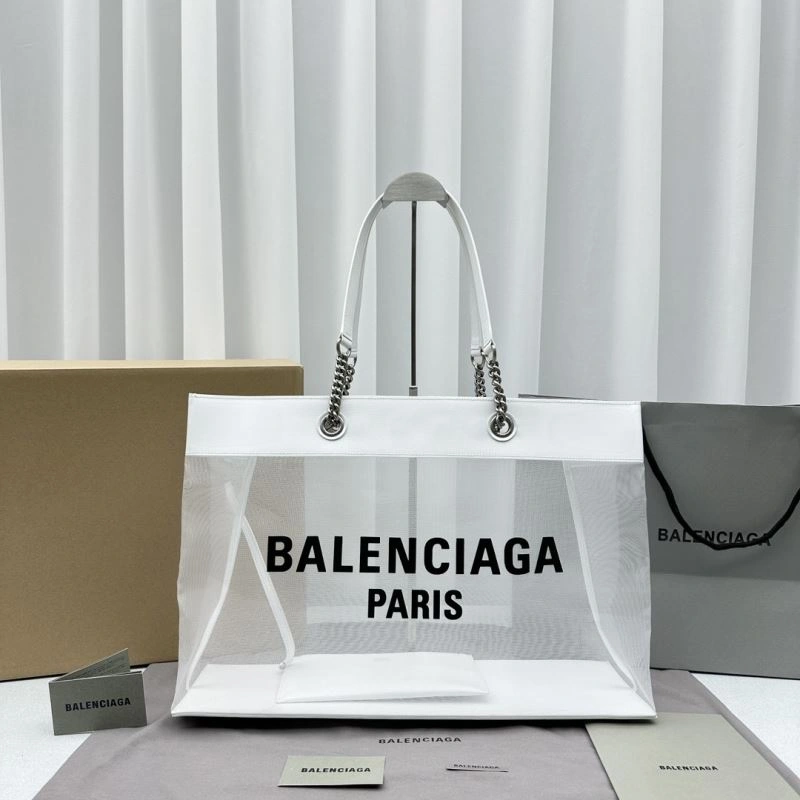 Flexible Balenciaga Summer 23 Large White Mesh Tote Bag with  Mini Pouch 78589