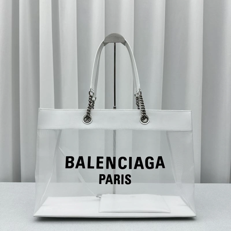 Flexible Balenciaga Summer 23 Large White Mesh Tote Bag with  Mini Pouch 78589
