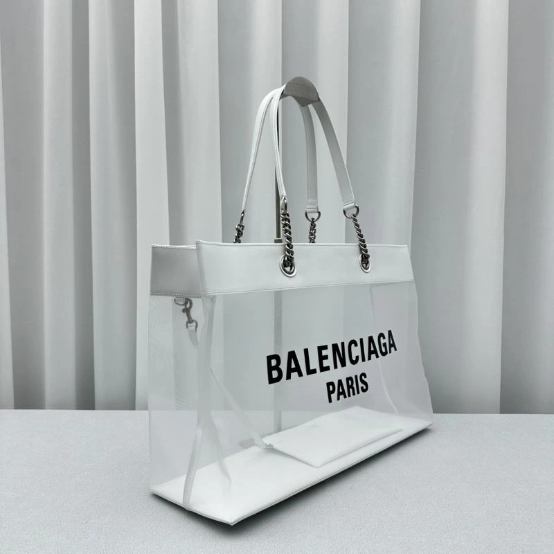 Flexible Balenciaga Summer 23 Large White Mesh Tote Bag with  Mini Pouch 78589