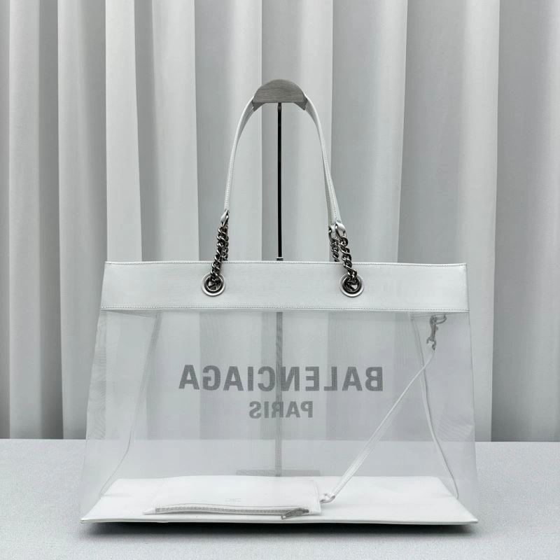 Flexible Balenciaga Summer 23 Large White Mesh Tote Bag with  Mini Pouch 78589