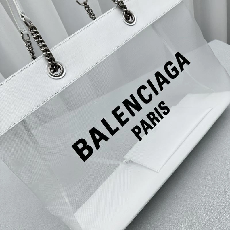 Flexible Balenciaga Summer 23 Large White Mesh Tote Bag with  Mini Pouch 78589