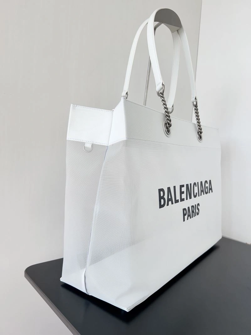 Balenciaga Summer Runway Mesh Tote Bag with Leather-Chain Strap DailyWear 78578