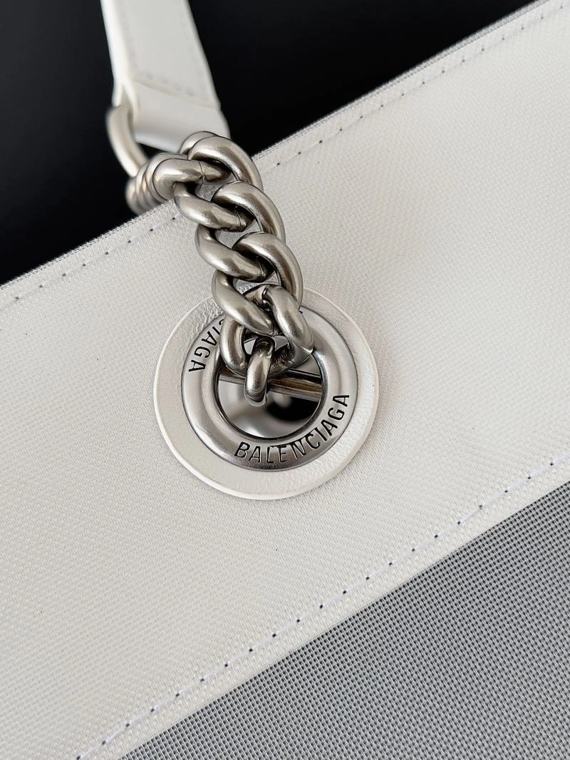 Balenciaga Summer Runway Mesh Tote Bag with Leather-Chain Strap DailyWear 78578
