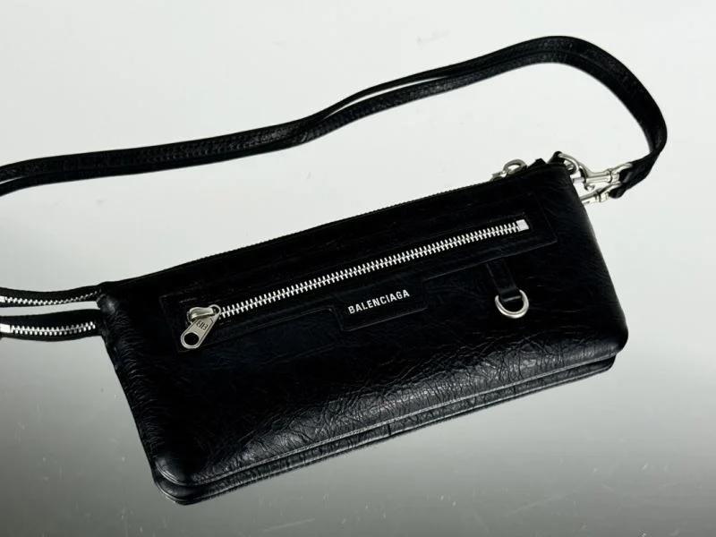 Original Balenciaga Superbusy  Lambskin Shoulder Clutch Bag 38245
