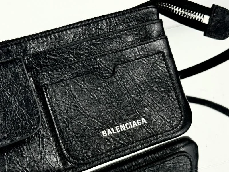 Original Balenciaga Superbusy  Lambskin Shoulder Clutch Bag 38245