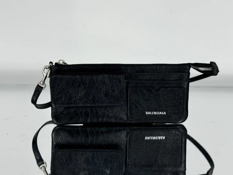 Original Balenciaga Superbusy  Lambskin Shoulder Clutch Bag 38245