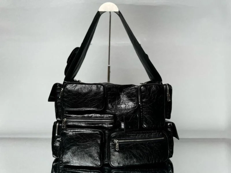 Balenciaga Superbusy Vintage Lambskin Motorcycle Tote Bag Tailored 38292