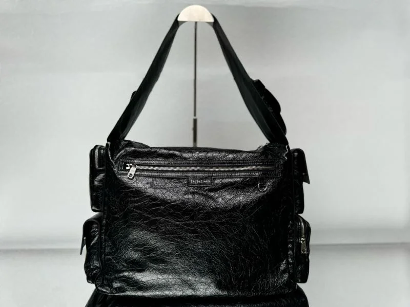 Balenciaga Superbusy Vintage Lambskin Motorcycle Tote Bag Tailored 38292