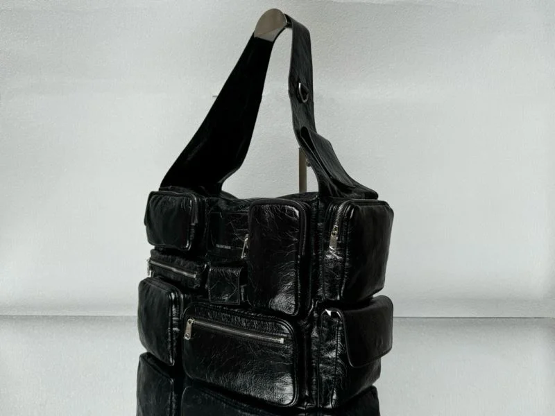 Balenciaga Superbusy Vintage Lambskin Motorcycle Tote Bag Tailored 38292