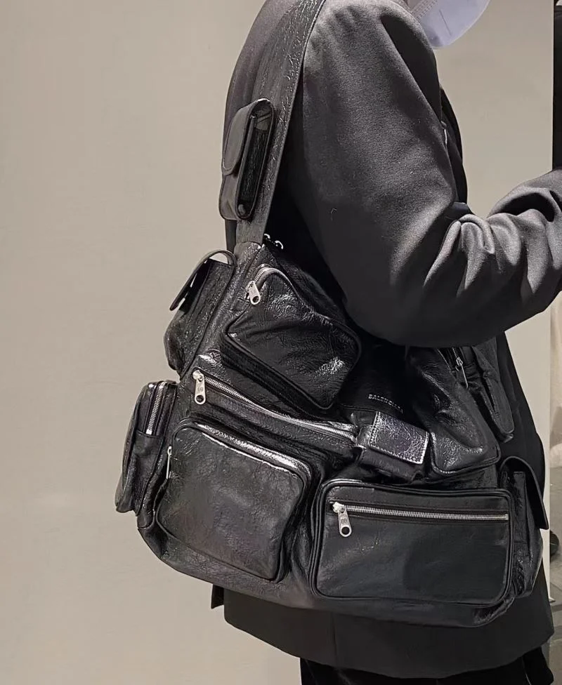 Balenciaga Superbusy Vintage Lambskin Motorcycle Tote Bag Tailored 38292