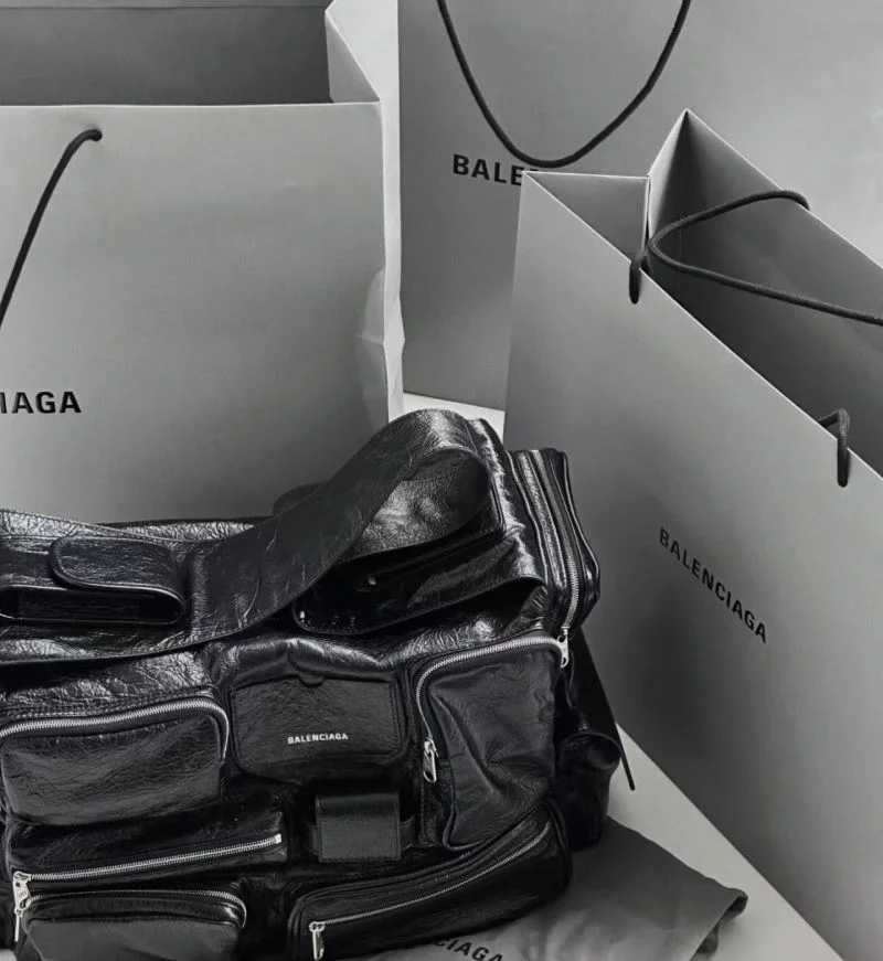 Balenciaga Superbusy Vintage Lambskin Motorcycle Tote Bag Tailored 38292