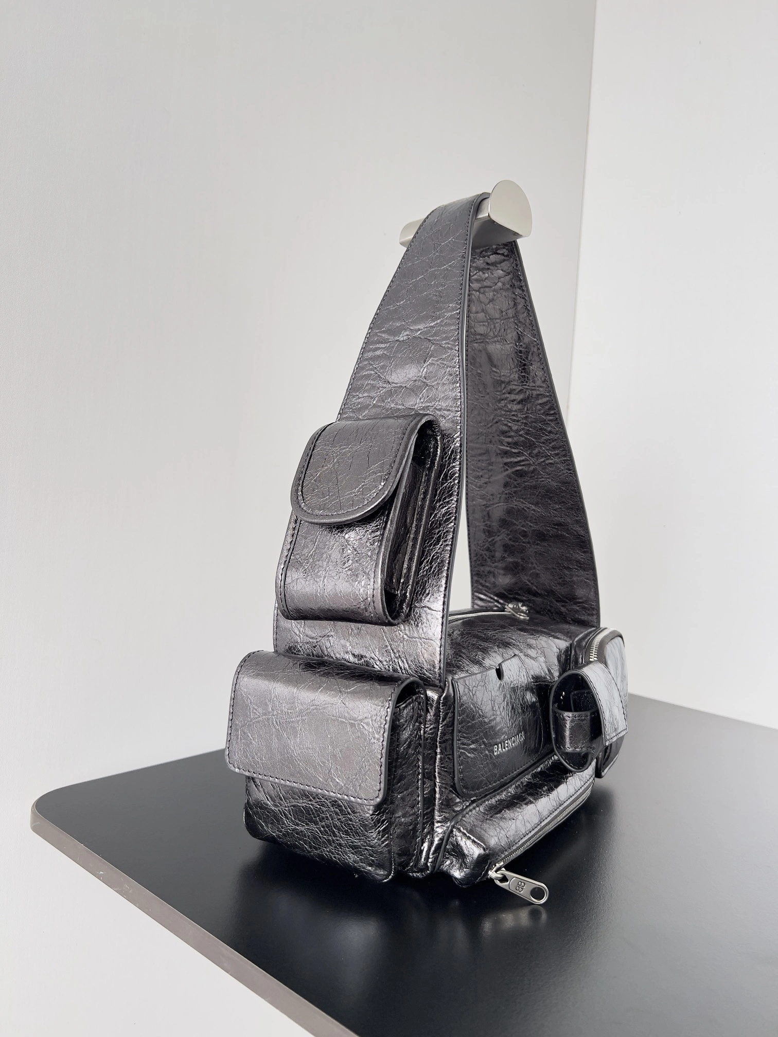 Balenciaga Superbusy Vintage Lambskin Shoulder Bag - Dark Punk Tote Lightweight 64711