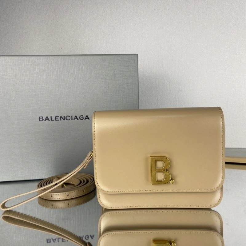 Unisex Balenciaga Third-Gen Big B Tofu Bag in Milk Tea Elegance 78332