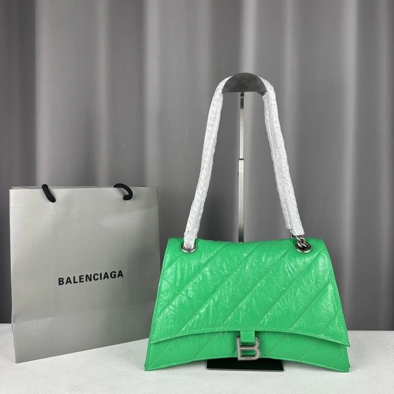 Packable Balenciaga  Arc Crush Chain Bag - Medium Green Sand Clock Design 75290