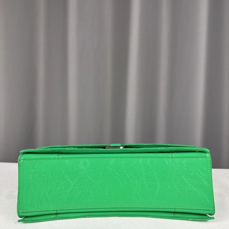 Packable Balenciaga  Arc Crush Chain Bag - Medium Green Sand Clock Design 75290