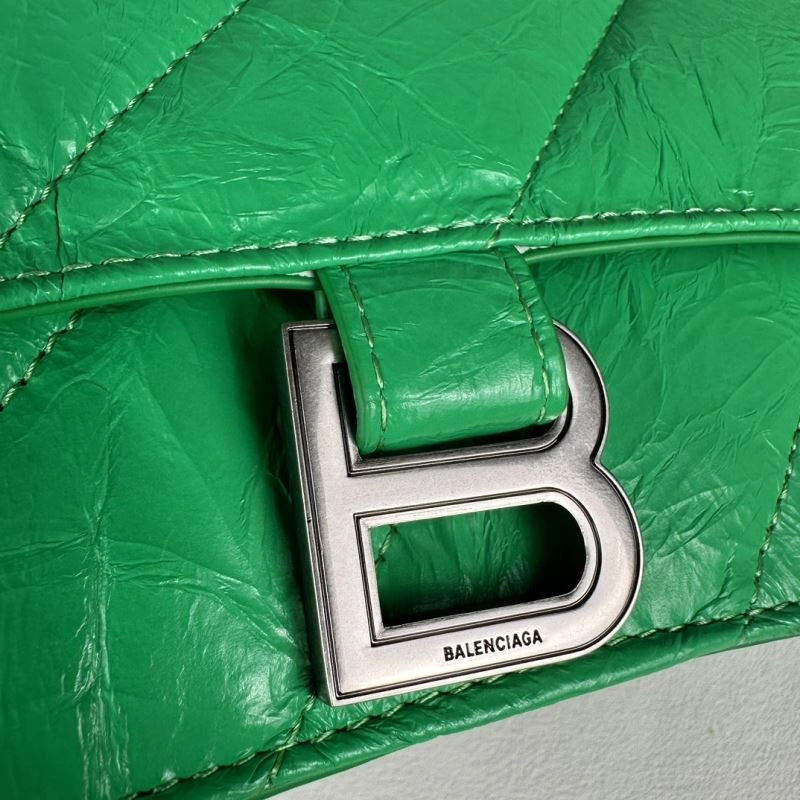 Packable Balenciaga  Arc Crush Chain Bag - Medium Green Sand Clock Design 75290