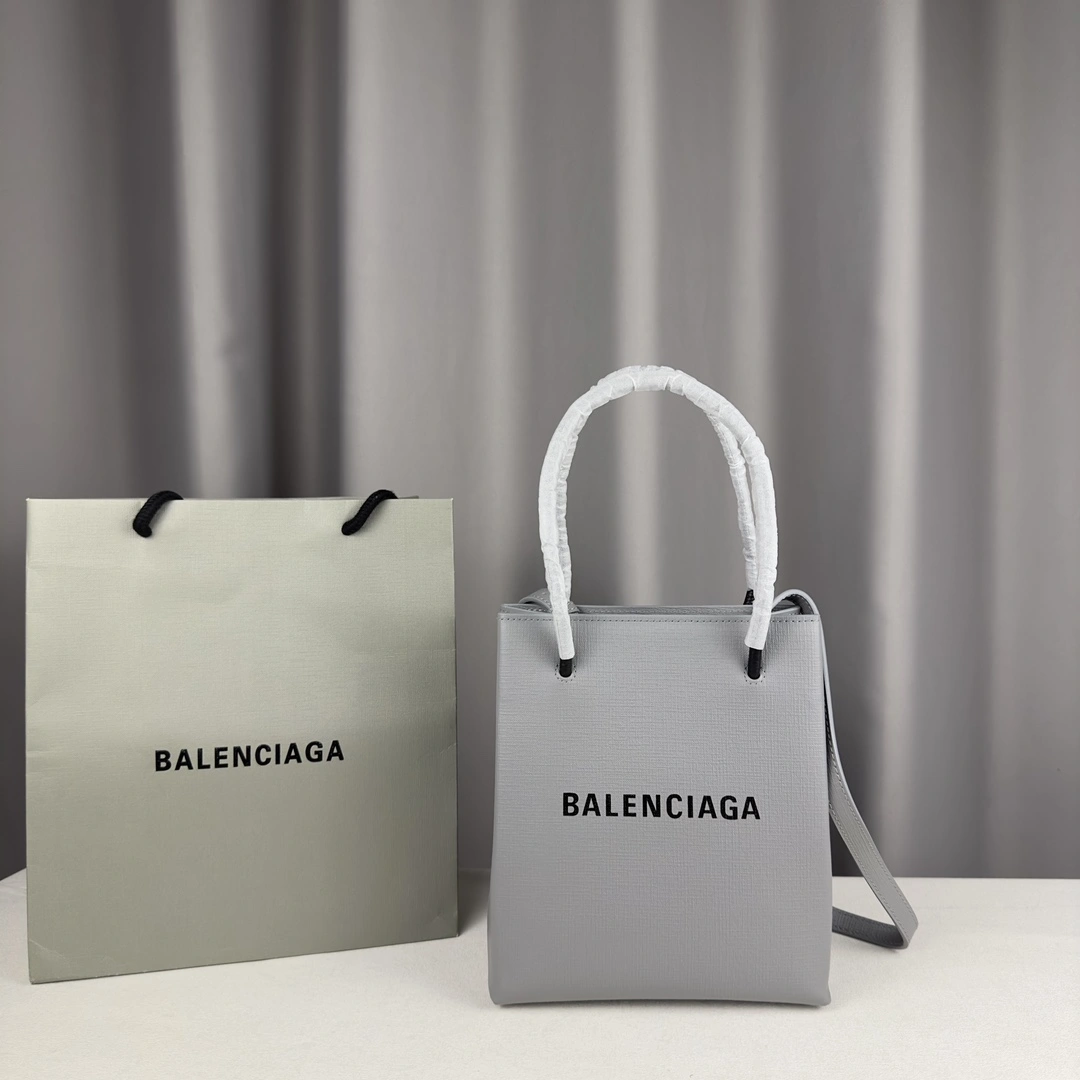 Efficient Balenciaga Toothpick Calfskin Square Shopping Bag with Nappa Handles 60870